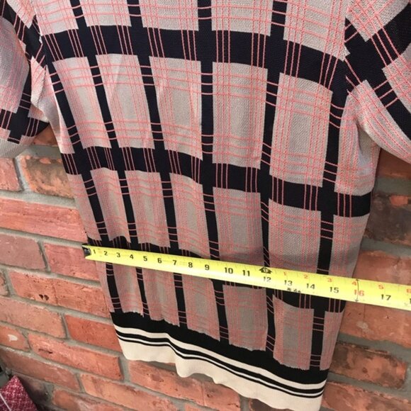 Dries Van Noten Check Print Knit Pullover Crew Sweater Preppy Top Short Sleeve L - Picture 15 of 16